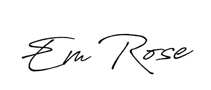 if you are searching for the best signature style for your name Em Rose. so please give up your signature search. here we have designed multiple signature styles  using Antro_Vectra_Bolder. Em Rose signature style 7 images and pictures png