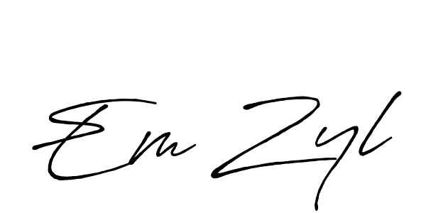 How to make Em Zyl signature? Antro_Vectra_Bolder is a professional autograph style. Create handwritten signature for Em Zyl name. Em Zyl signature style 7 images and pictures png