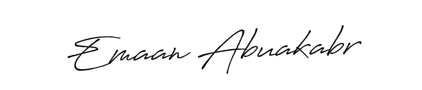 Also You can easily find your signature by using the search form. We will create Emaan Abuakabr name handwritten signature images for you free of cost using Antro_Vectra_Bolder sign style. Emaan Abuakabr signature style 7 images and pictures png