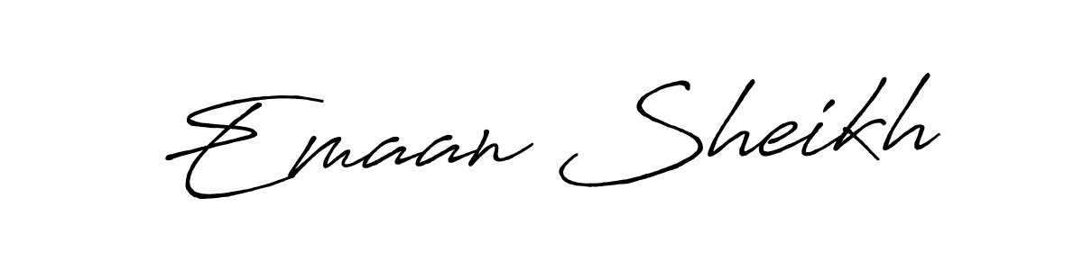 Design your own signature with our free online signature maker. With this signature software, you can create a handwritten (Antro_Vectra_Bolder) signature for name Emaan Sheikh. Emaan Sheikh signature style 7 images and pictures png