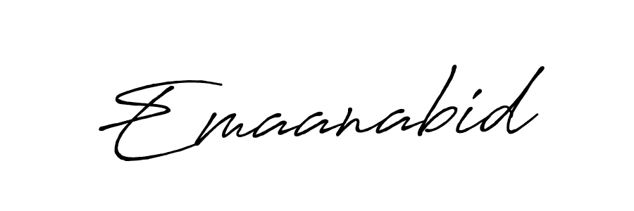 How to make Emaanabid name signature. Use Antro_Vectra_Bolder style for creating short signs online. This is the latest handwritten sign. Emaanabid signature style 7 images and pictures png