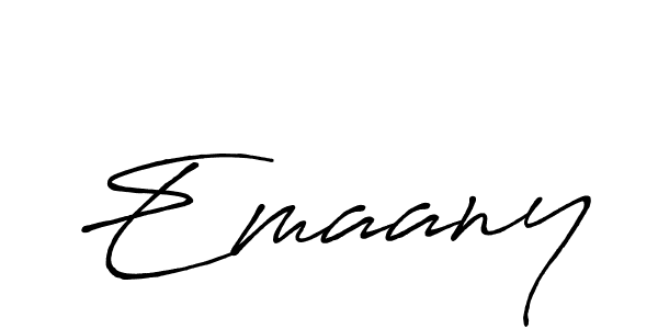 Make a beautiful signature design for name Emaany. With this signature (Antro_Vectra_Bolder) style, you can create a handwritten signature for free. Emaany signature style 7 images and pictures png