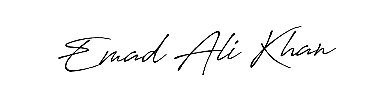 You should practise on your own different ways (Antro_Vectra_Bolder) to write your name (Emad Ali Khan) in signature. don't let someone else do it for you. Emad Ali Khan signature style 7 images and pictures png