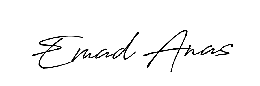 Create a beautiful signature design for name Emad Anas. With this signature (Antro_Vectra_Bolder) fonts, you can make a handwritten signature for free. Emad Anas signature style 7 images and pictures png