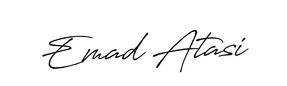 How to make Emad Atasi name signature. Use Antro_Vectra_Bolder style for creating short signs online. This is the latest handwritten sign. Emad Atasi signature style 7 images and pictures png