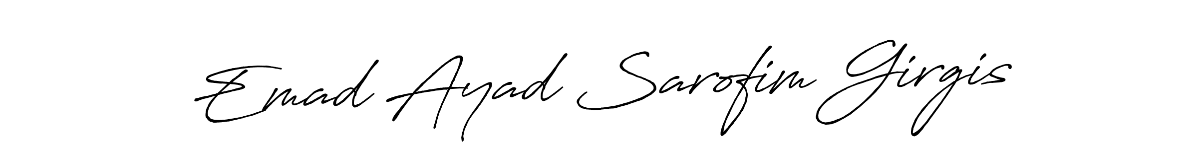 How to make Emad Ayad Sarofim Girgis signature? Antro_Vectra_Bolder is a professional autograph style. Create handwritten signature for Emad Ayad Sarofim Girgis name. Emad Ayad Sarofim Girgis signature style 7 images and pictures png