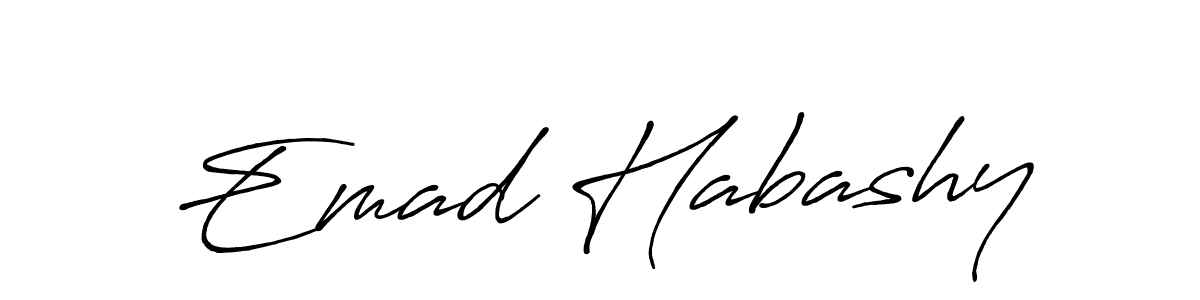 How to make Emad Habashy name signature. Use Antro_Vectra_Bolder style for creating short signs online. This is the latest handwritten sign. Emad Habashy signature style 7 images and pictures png