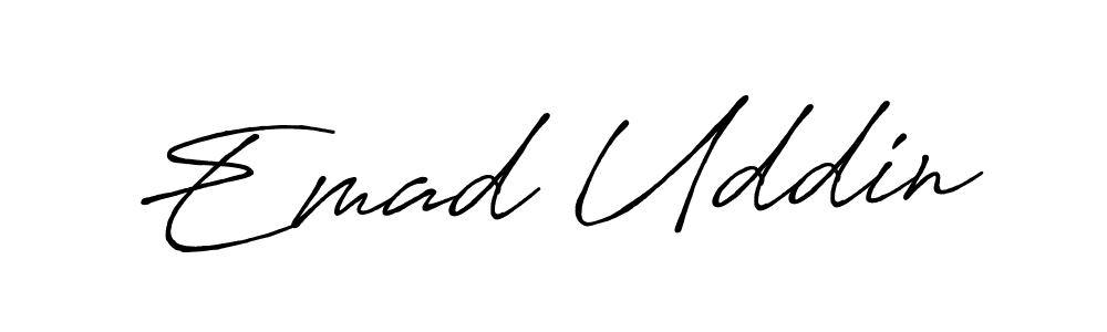 Also You can easily find your signature by using the search form. We will create Emad Uddin name handwritten signature images for you free of cost using Antro_Vectra_Bolder sign style. Emad Uddin signature style 7 images and pictures png