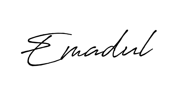 if you are searching for the best signature style for your name Emadul. so please give up your signature search. here we have designed multiple signature styles  using Antro_Vectra_Bolder. Emadul signature style 7 images and pictures png