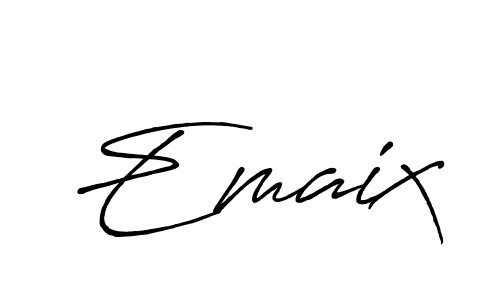 Use a signature maker to create a handwritten signature online. With this signature software, you can design (Antro_Vectra_Bolder) your own signature for name Emaix. Emaix signature style 7 images and pictures png