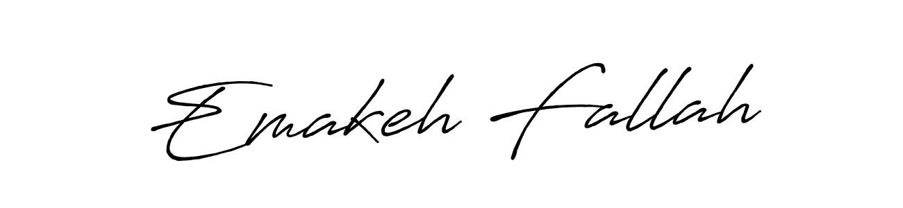 Create a beautiful signature design for name Emakeh Fallah. With this signature (Antro_Vectra_Bolder) fonts, you can make a handwritten signature for free. Emakeh Fallah signature style 7 images and pictures png