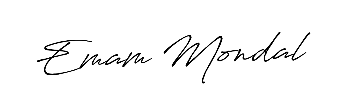 Make a beautiful signature design for name Emam Mondal. With this signature (Antro_Vectra_Bolder) style, you can create a handwritten signature for free. Emam Mondal signature style 7 images and pictures png