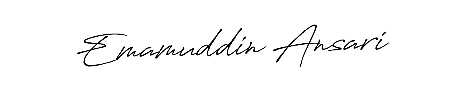 This is the best signature style for the Emamuddin Ansari name. Also you like these signature font (Antro_Vectra_Bolder). Mix name signature. Emamuddin Ansari signature style 7 images and pictures png
