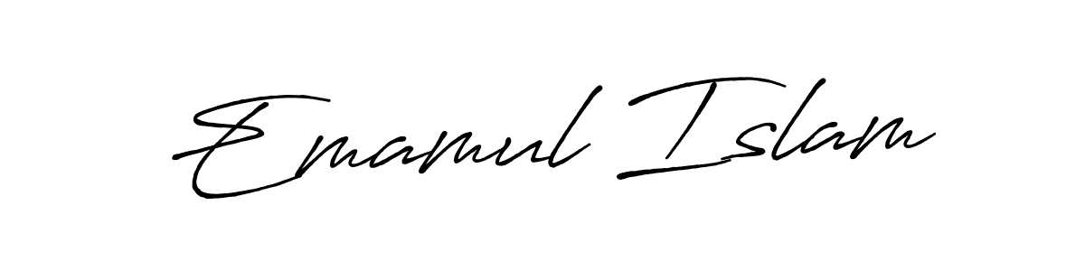 if you are searching for the best signature style for your name Emamul Islam. so please give up your signature search. here we have designed multiple signature styles  using Antro_Vectra_Bolder. Emamul Islam signature style 7 images and pictures png