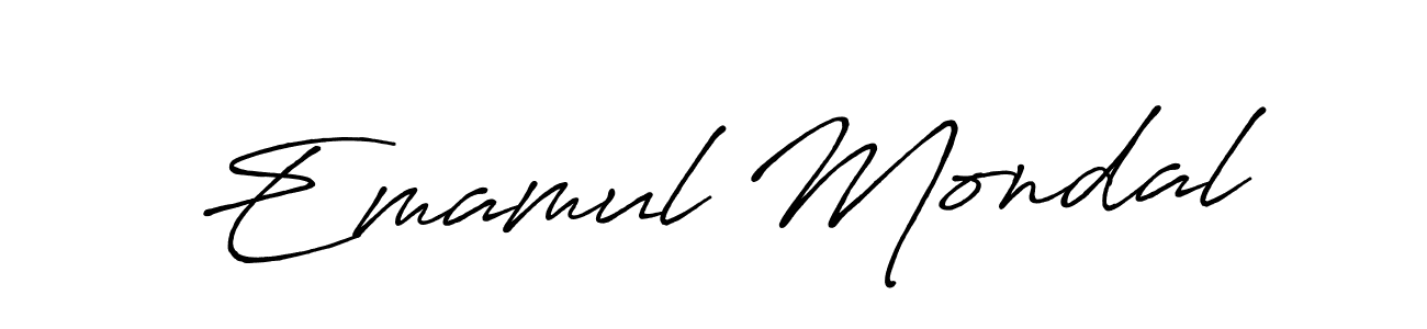 How to make Emamul Mondal signature? Antro_Vectra_Bolder is a professional autograph style. Create handwritten signature for Emamul Mondal name. Emamul Mondal signature style 7 images and pictures png