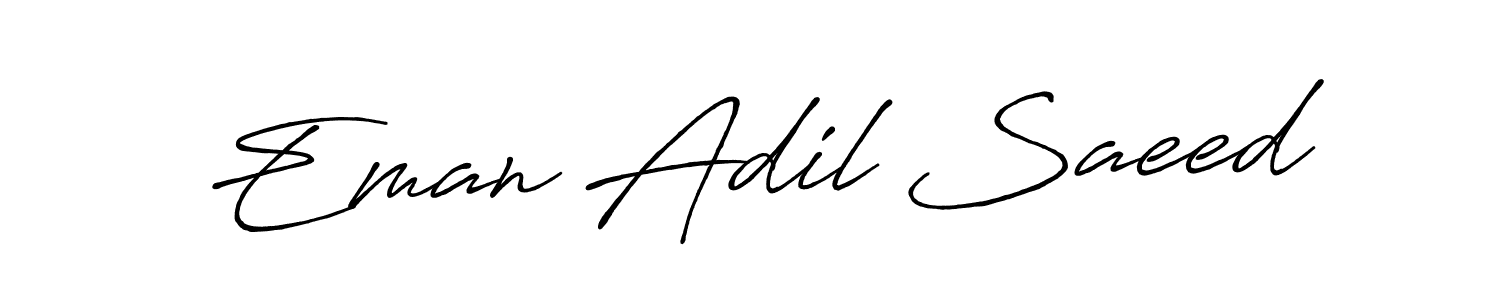 Antro_Vectra_Bolder is a professional signature style that is perfect for those who want to add a touch of class to their signature. It is also a great choice for those who want to make their signature more unique. Get Eman Adil Saeed name to fancy signature for free. Eman Adil Saeed signature style 7 images and pictures png