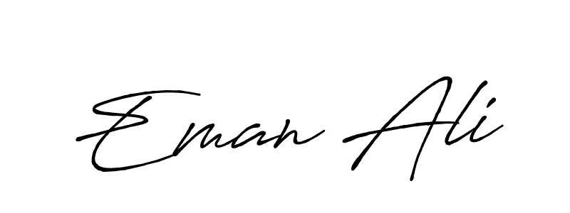 Use a signature maker to create a handwritten signature online. With this signature software, you can design (Antro_Vectra_Bolder) your own signature for name Eman Ali. Eman Ali signature style 7 images and pictures png