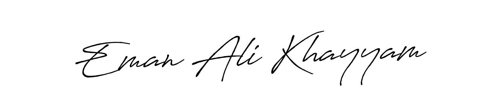 Eman Ali Khayyam stylish signature style. Best Handwritten Sign (Antro_Vectra_Bolder) for my name. Handwritten Signature Collection Ideas for my name Eman Ali Khayyam. Eman Ali Khayyam signature style 7 images and pictures png