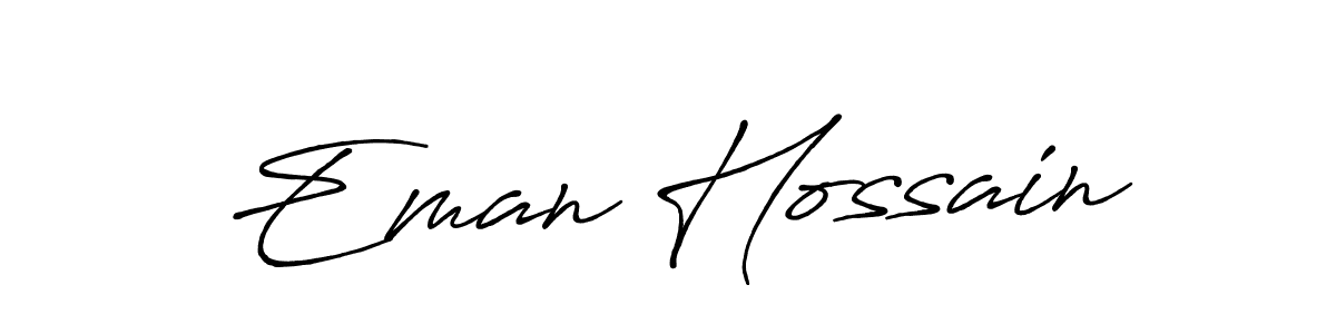The best way (Antro_Vectra_Bolder) to make a short signature is to pick only two or three words in your name. The name Eman Hossain include a total of six letters. For converting this name. Eman Hossain signature style 7 images and pictures png