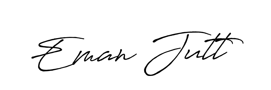 Eman Jutt stylish signature style. Best Handwritten Sign (Antro_Vectra_Bolder) for my name. Handwritten Signature Collection Ideas for my name Eman Jutt. Eman Jutt signature style 7 images and pictures png