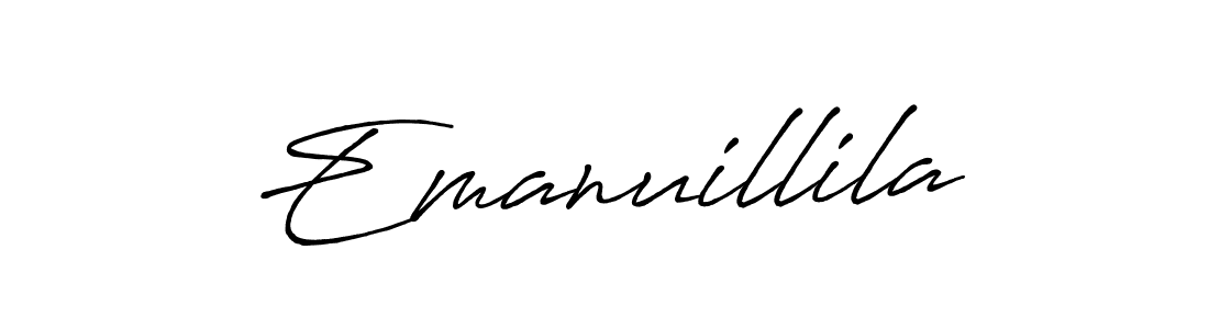 Use a signature maker to create a handwritten signature online. With this signature software, you can design (Antro_Vectra_Bolder) your own signature for name Emanuillila. Emanuillila signature style 7 images and pictures png