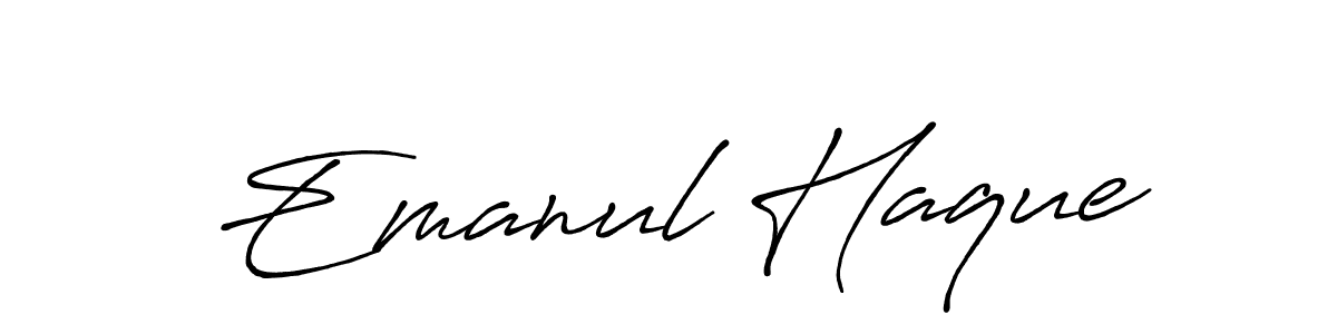 Make a short Emanul Haque signature style. Manage your documents anywhere anytime using Antro_Vectra_Bolder. Create and add eSignatures, submit forms, share and send files easily. Emanul Haque signature style 7 images and pictures png