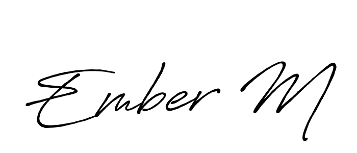 Use a signature maker to create a handwritten signature online. With this signature software, you can design (Antro_Vectra_Bolder) your own signature for name Ember M. Ember M signature style 7 images and pictures png