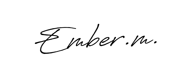 Use a signature maker to create a handwritten signature online. With this signature software, you can design (Antro_Vectra_Bolder) your own signature for name Ember.m.. Ember.m. signature style 7 images and pictures png