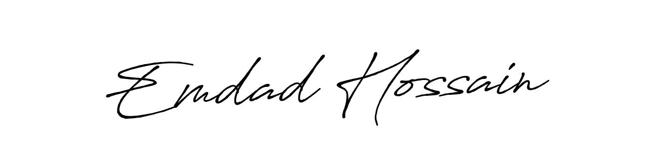 Create a beautiful signature design for name Emdad Hossain. With this signature (Antro_Vectra_Bolder) fonts, you can make a handwritten signature for free. Emdad Hossain signature style 7 images and pictures png