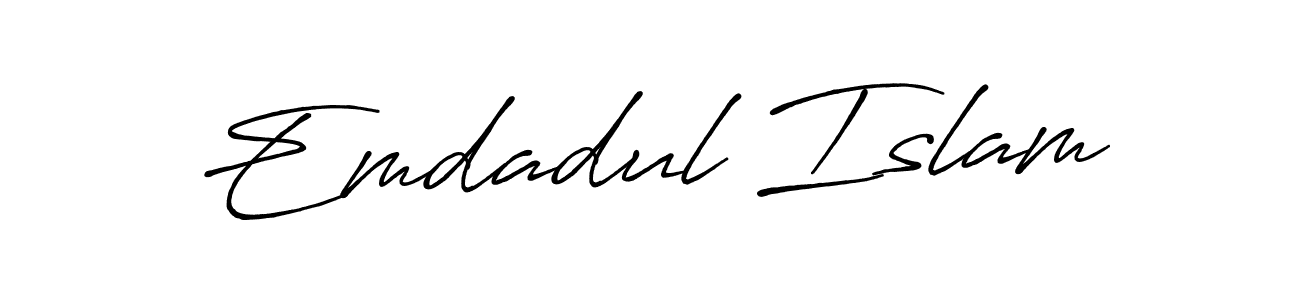 Emdadul Islam stylish signature style. Best Handwritten Sign (Antro_Vectra_Bolder) for my name. Handwritten Signature Collection Ideas for my name Emdadul Islam. Emdadul Islam signature style 7 images and pictures png