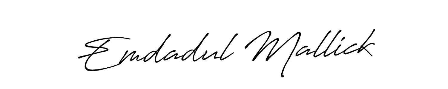 Use a signature maker to create a handwritten signature online. With this signature software, you can design (Antro_Vectra_Bolder) your own signature for name Emdadul Mallick. Emdadul Mallick signature style 7 images and pictures png
