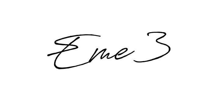 Use a signature maker to create a handwritten signature online. With this signature software, you can design (Antro_Vectra_Bolder) your own signature for name Eme⁹3. Eme⁹3 signature style 7 images and pictures png