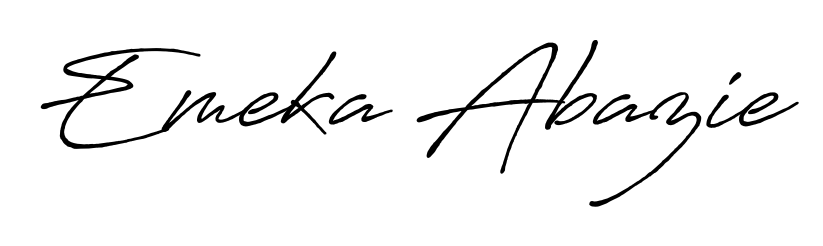 Create your official email sign-off with Emeka Abazie name in Antro_Vectra_Bolder style. Crisp, clean, and perfectly legible across all screens. Emeka Abazie signature style 7 images and pictures png