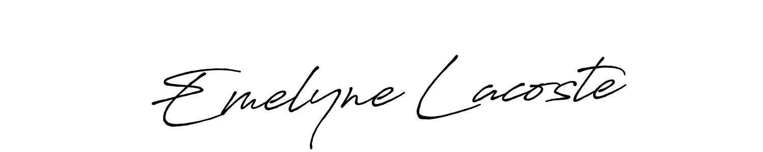 Emelyne Lacoste stylish signature style. Best Handwritten Sign (Antro_Vectra_Bolder) for my name. Handwritten Signature Collection Ideas for my name Emelyne Lacoste. Emelyne Lacoste signature style 7 images and pictures png