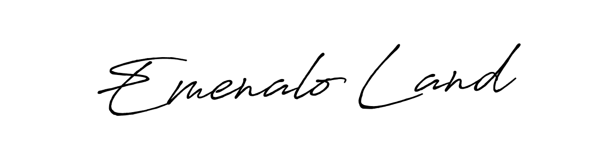 Similarly Antro_Vectra_Bolder is the best handwritten signature design. Signature creator online .You can use it as an online autograph creator for name Emenalo Land. Emenalo Land signature style 7 images and pictures png