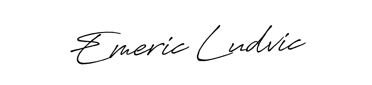 How to make Emeric Ludvic name signature. Use Antro_Vectra_Bolder style for creating short signs online. This is the latest handwritten sign. Emeric Ludvic signature style 7 images and pictures png