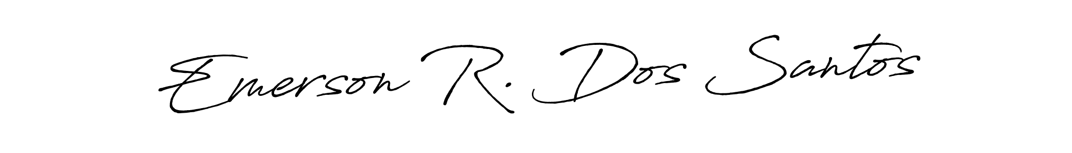 It looks lik you need a new signature style for name Emerson R. Dos Santos. Design unique handwritten (Antro_Vectra_Bolder) signature with our free signature maker in just a few clicks. Emerson R. Dos Santos signature style 7 images and pictures png