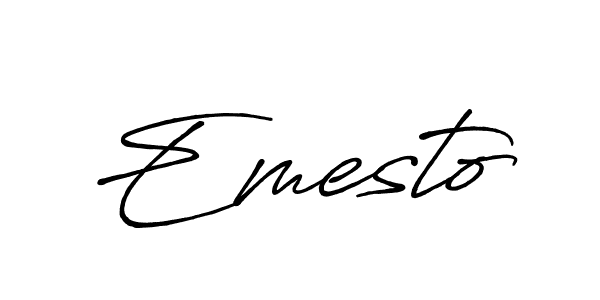 How to make Emesto signature? Antro_Vectra_Bolder is a professional autograph style. Create handwritten signature for Emesto name. Emesto signature style 7 images and pictures png