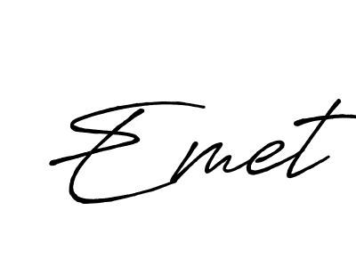 Make a beautiful signature design for name Emet. With this signature (Antro_Vectra_Bolder) style, you can create a handwritten signature for free. Emet signature style 7 images and pictures png
