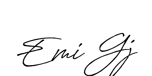 Also You can easily find your signature by using the search form. We will create Emi Gj name handwritten signature images for you free of cost using Antro_Vectra_Bolder sign style. Emi Gj signature style 7 images and pictures png