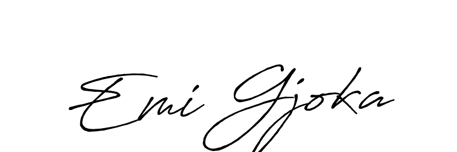 Emi Gjoka stylish signature style. Best Handwritten Sign (Antro_Vectra_Bolder) for my name. Handwritten Signature Collection Ideas for my name Emi Gjoka. Emi Gjoka signature style 7 images and pictures png