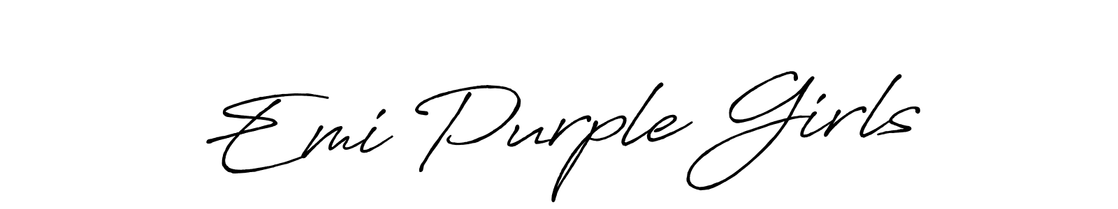 The best way (Antro_Vectra_Bolder) to make a short signature is to pick only two or three words in your name. The name Emi Purple Girls include a total of six letters. For converting this name. Emi Purple Girls signature style 7 images and pictures png