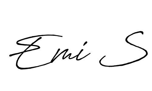 This is the best signature style for the Emi S name. Also you like these signature font (Antro_Vectra_Bolder). Mix name signature. Emi S signature style 7 images and pictures png