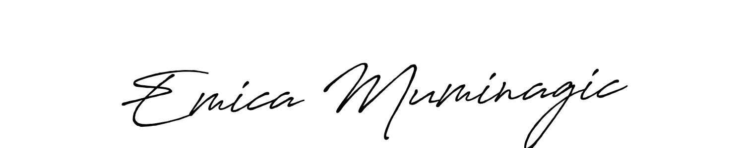 The best way (Antro_Vectra_Bolder) to make a short signature is to pick only two or three words in your name. The name Emica Muminagic include a total of six letters. For converting this name. Emica Muminagic signature style 7 images and pictures png