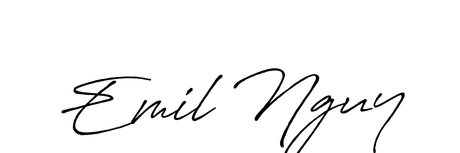 This is the best signature style for the Emil Nguy name. Also you like these signature font (Antro_Vectra_Bolder). Mix name signature. Emil Nguy signature style 7 images and pictures png