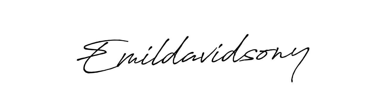 How to make Emildavidsony name signature. Use Antro_Vectra_Bolder style for creating short signs online. This is the latest handwritten sign. Emildavidsony signature style 7 images and pictures png