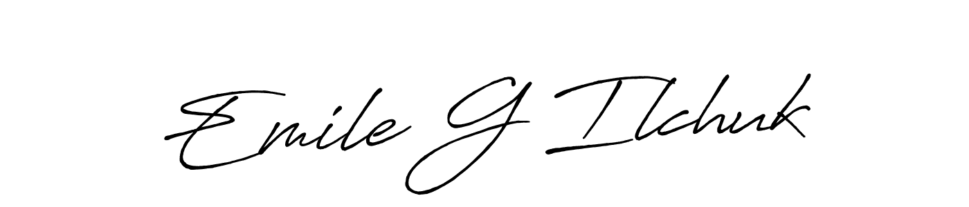 How to make Emile G Ilchuk signature? Antro_Vectra_Bolder is a professional autograph style. Create handwritten signature for Emile G Ilchuk name. Emile G Ilchuk signature style 7 images and pictures png