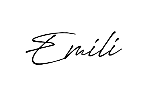 Design your own signature with our free online signature maker. With this signature software, you can create a handwritten (Antro_Vectra_Bolder) signature for name Emili. Emili signature style 7 images and pictures png