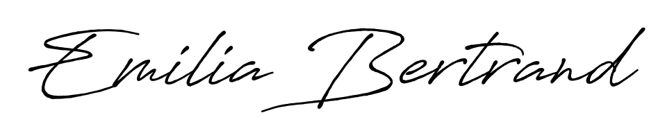 Get inspired by this graceful Antro_Vectra_Bolder signature style for name Emilia Bertrand. Smooth loops and balanced proportions for everyday use. Emilia Bertrand signature style 7 images and pictures png