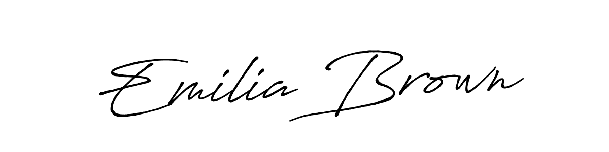 The best way (Antro_Vectra_Bolder) to make a short signature is to pick only two or three words in your name. The name Emilia Brown include a total of six letters. For converting this name. Emilia Brown signature style 7 images and pictures png